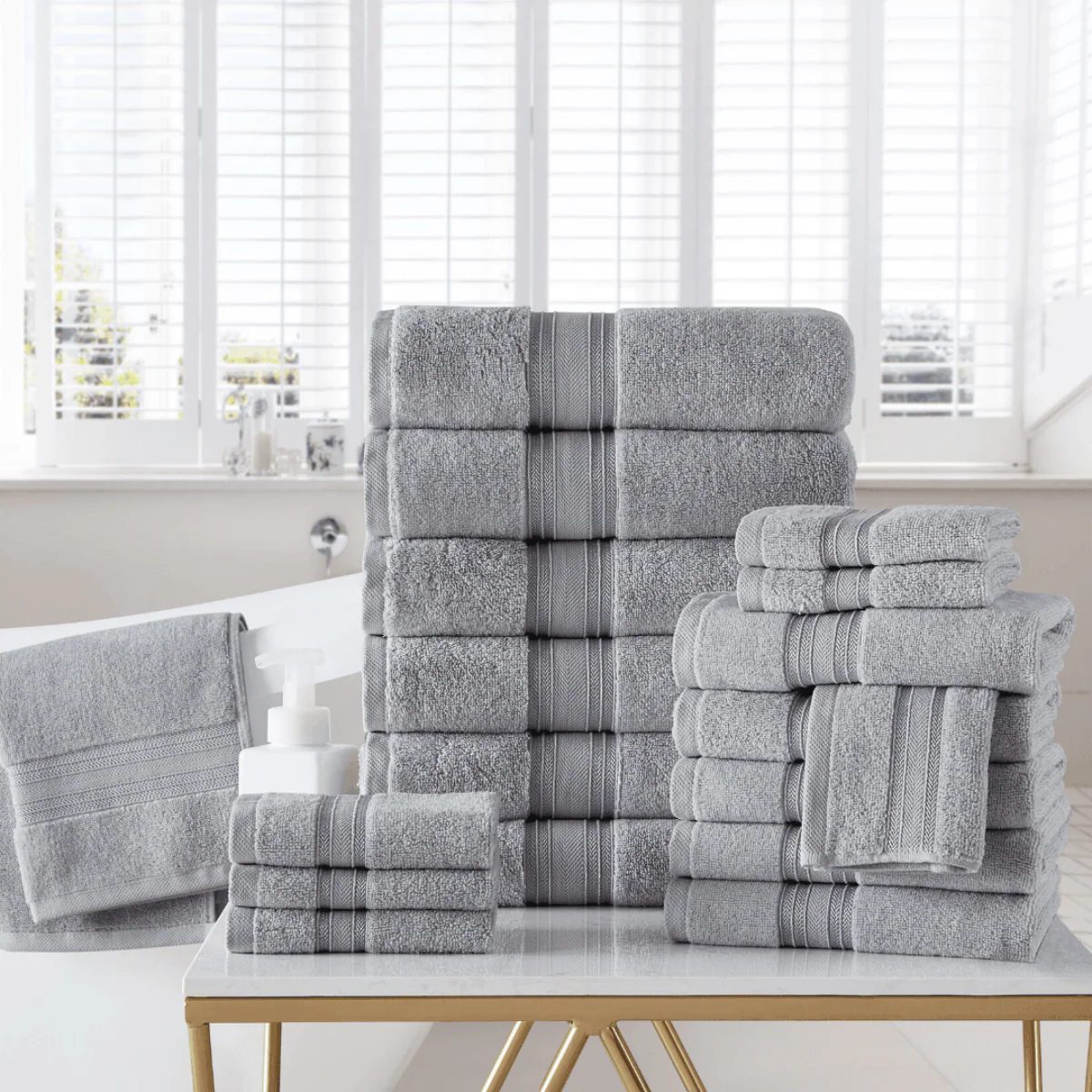 100% Cotton Spa Collection 18pc Bath Towels Set - Image 12