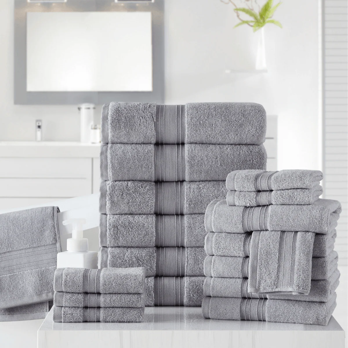 100% Cotton Spa Collection 18pc Bath Towels Set - Image 13