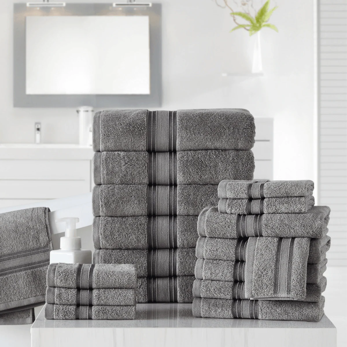 100% Cotton Spa Collection 18pc Bath Towels Set - Image 18
