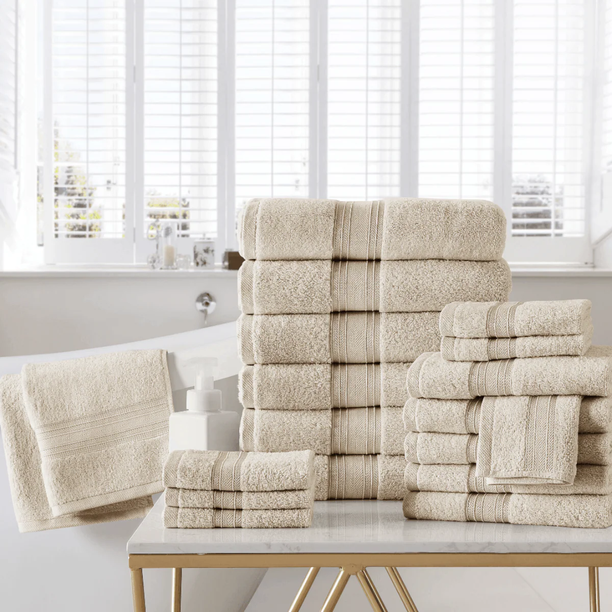 100% Cotton Spa Collection 18pc Bath Towels Set - Image 22