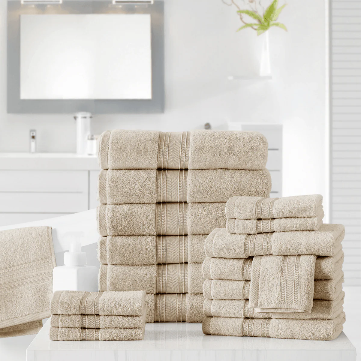100% Cotton Spa Collection 18pc Bath Towels Set - Image 23