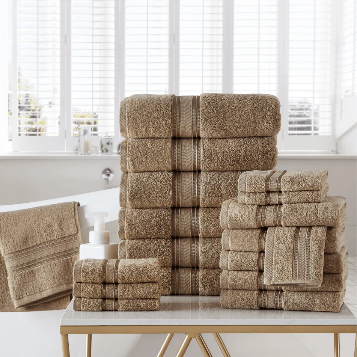 100% Cotton Spa Collection 18pc Bath Towels Set - Image 27