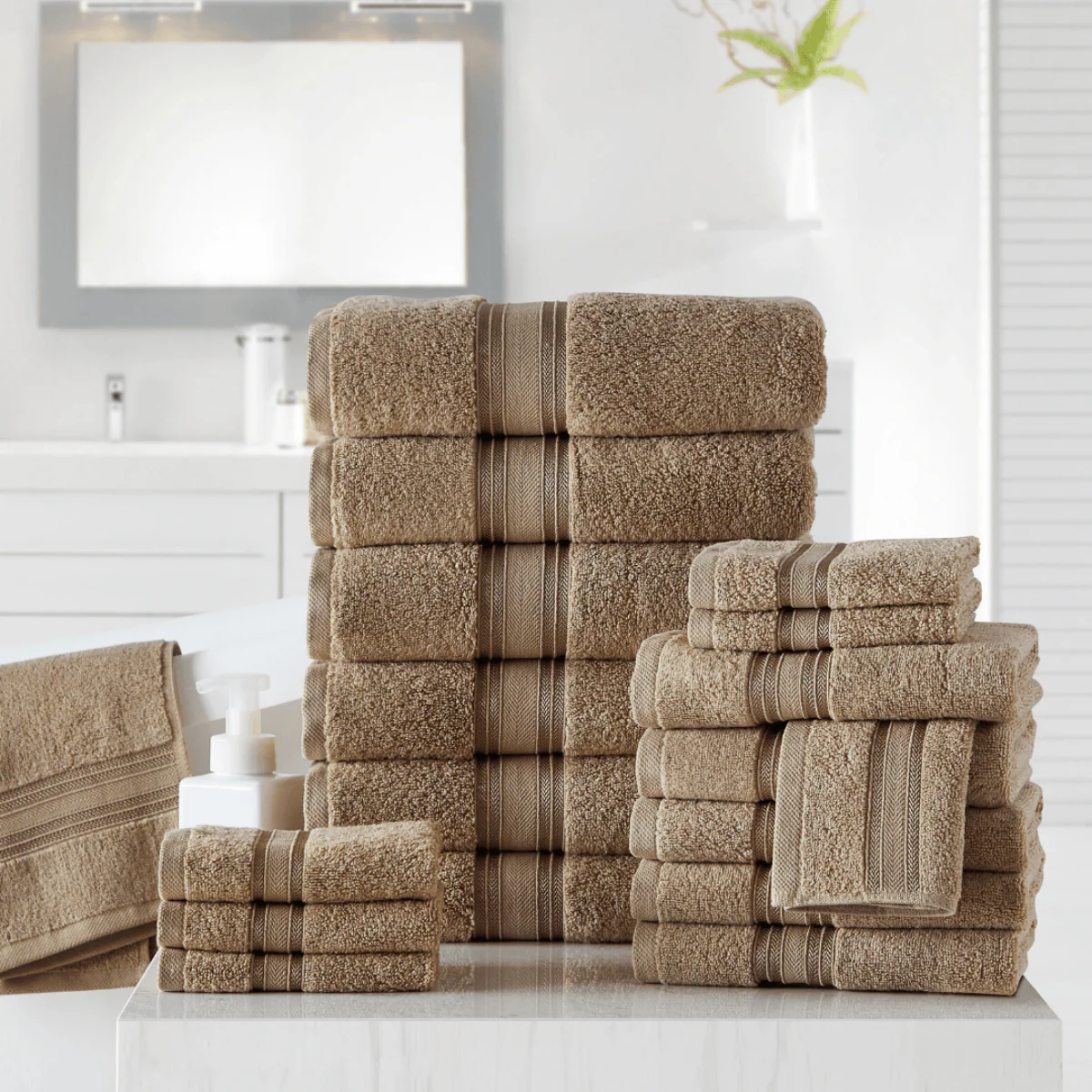 100% Cotton Spa Collection 18pc Bath Towels Set - Image 28