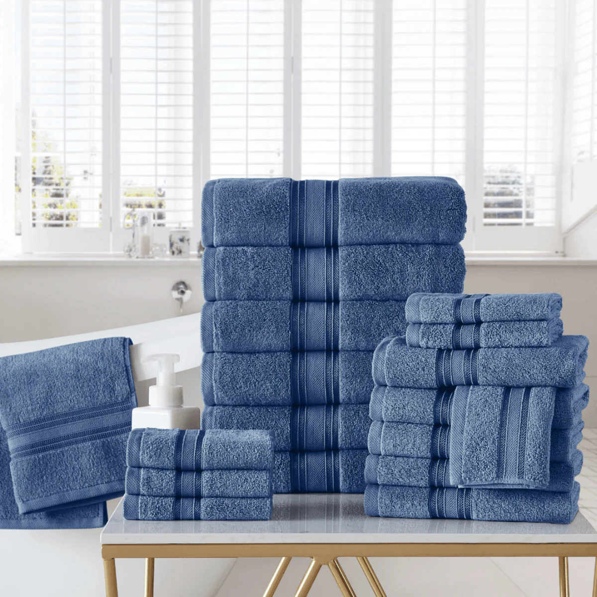 100% Cotton Spa Collection 18pc Bath Towels Set - Image 32