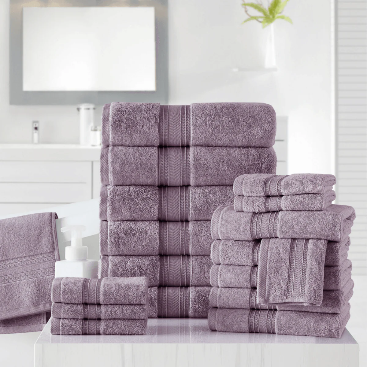 100% Cotton Spa Collection 18pc Bath Towels Set - Image 38
