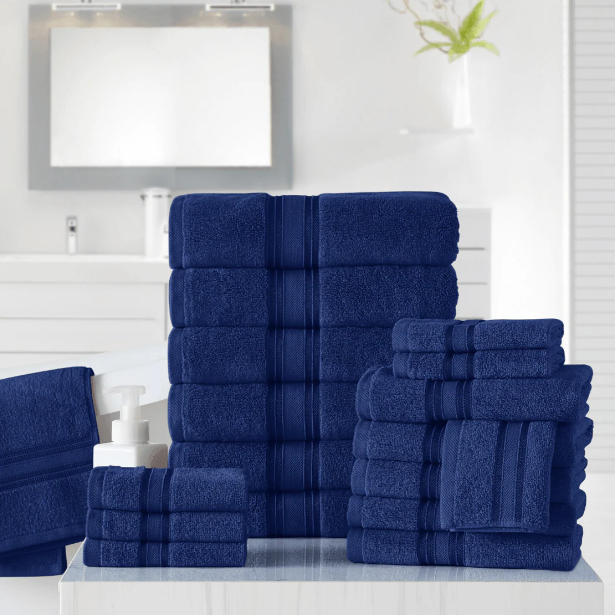 100% Cotton Spa Collection 18pc Bath Towels Set - Image 47