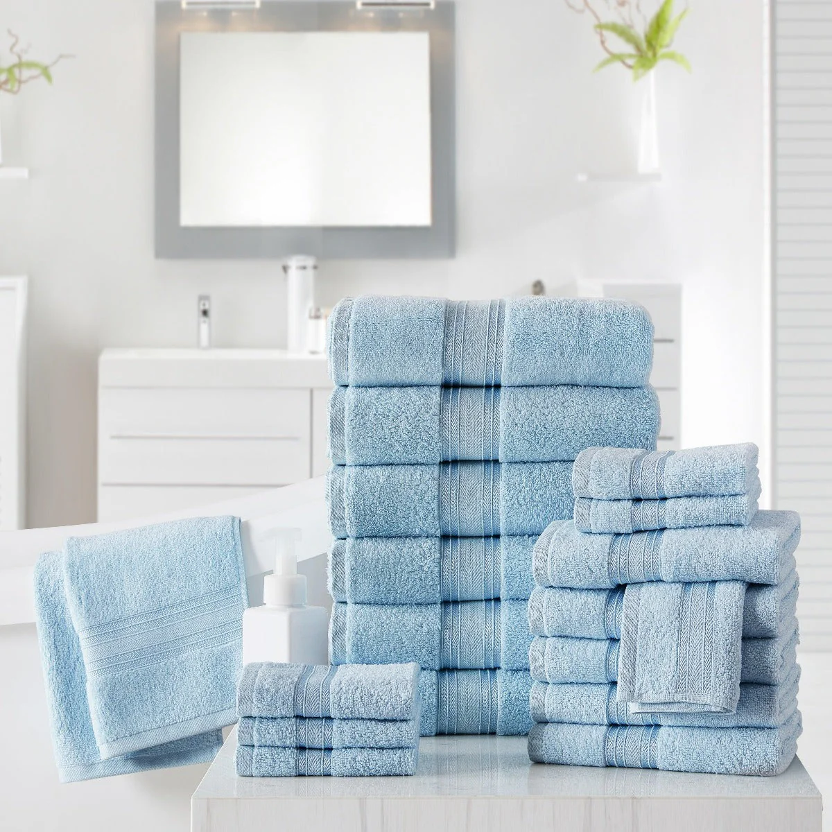 100% Cotton Spa Collection 18pc Bath Towels Set - Image 57