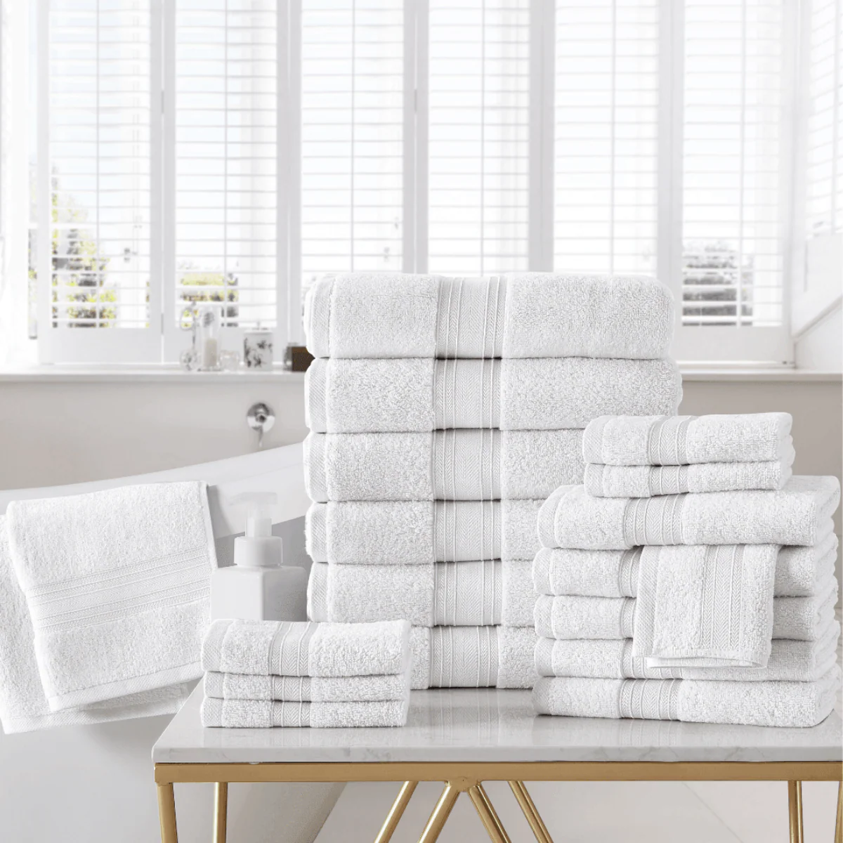 100% Cotton Spa Collection 18pc Bath Towels Set - Image 7
