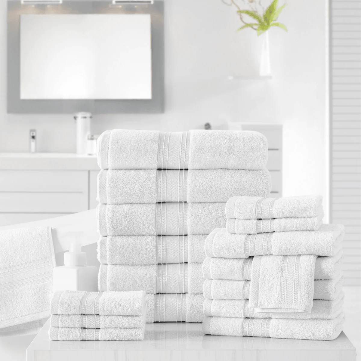 100% Cotton Spa Collection 18pc Bath Towels Set - Image 8