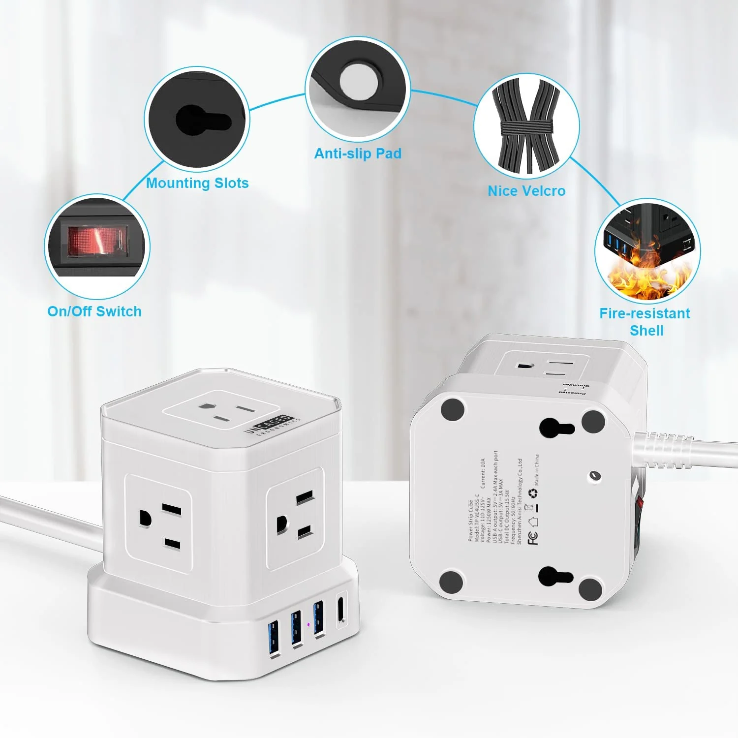 Cube Power Strip 10ft | 2-Pack - Image 4