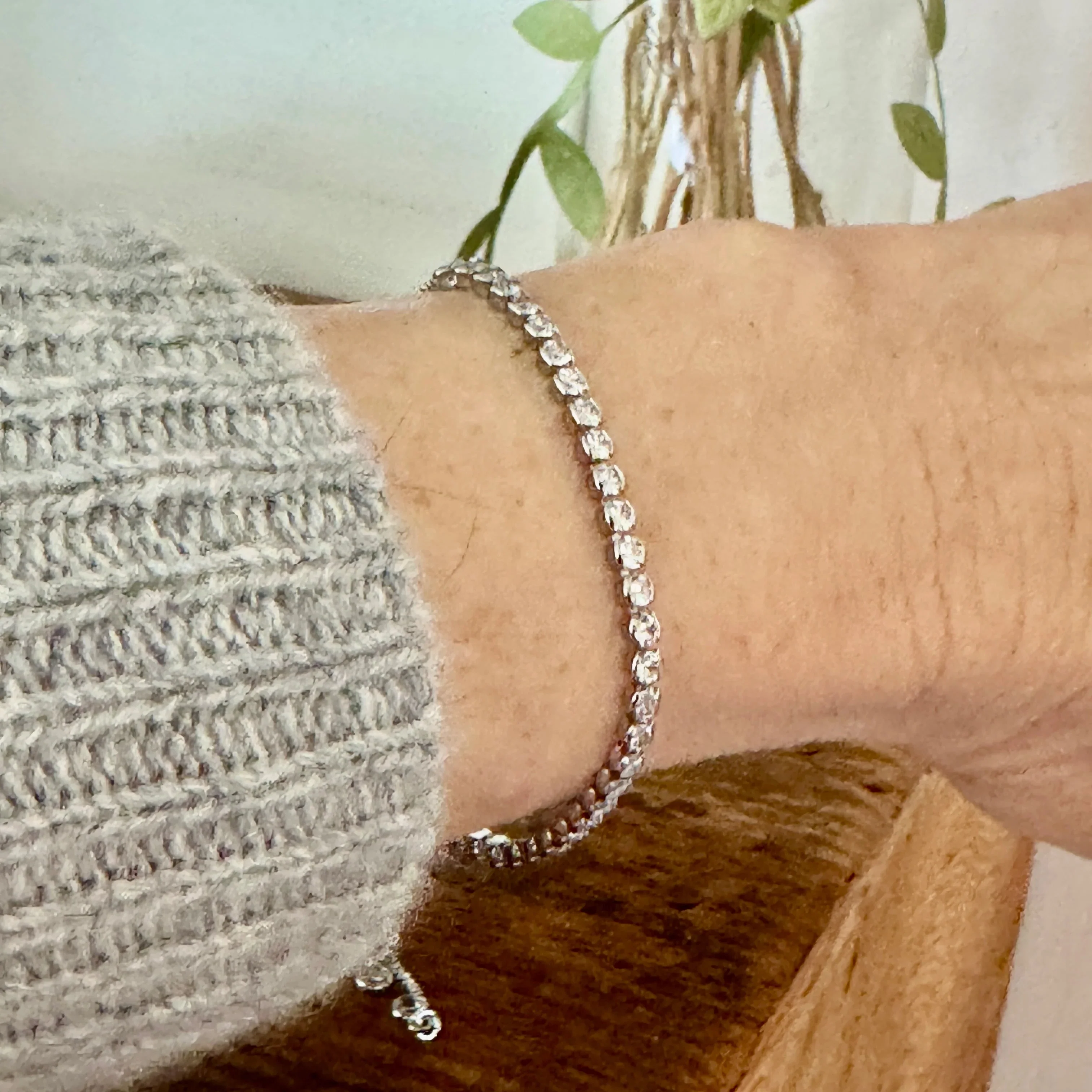 CZ PULL TIE BRACELET SILVER-Buy 2 Get 1 Free - Image 4