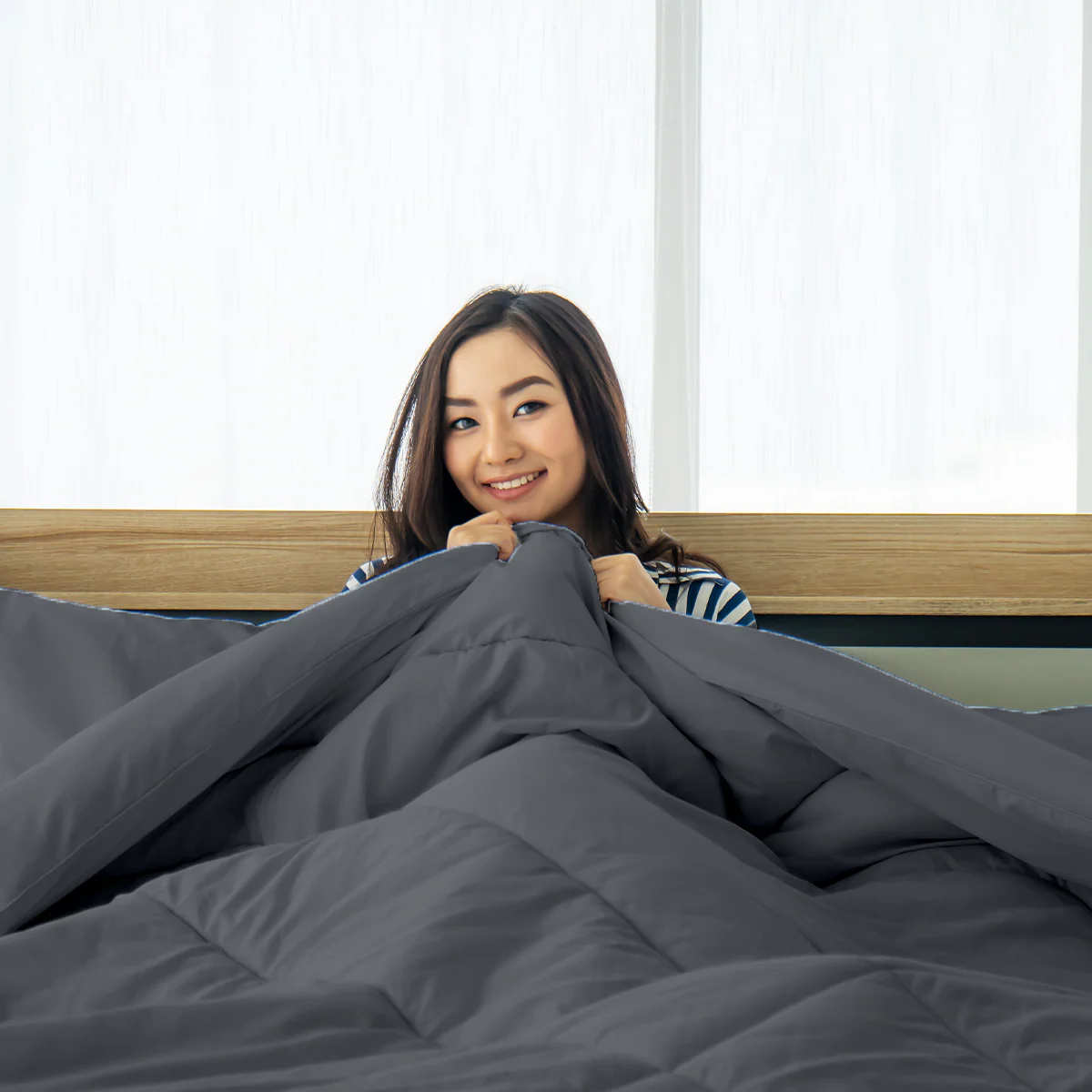 Down Alt Comforter Solids - Sharkskin