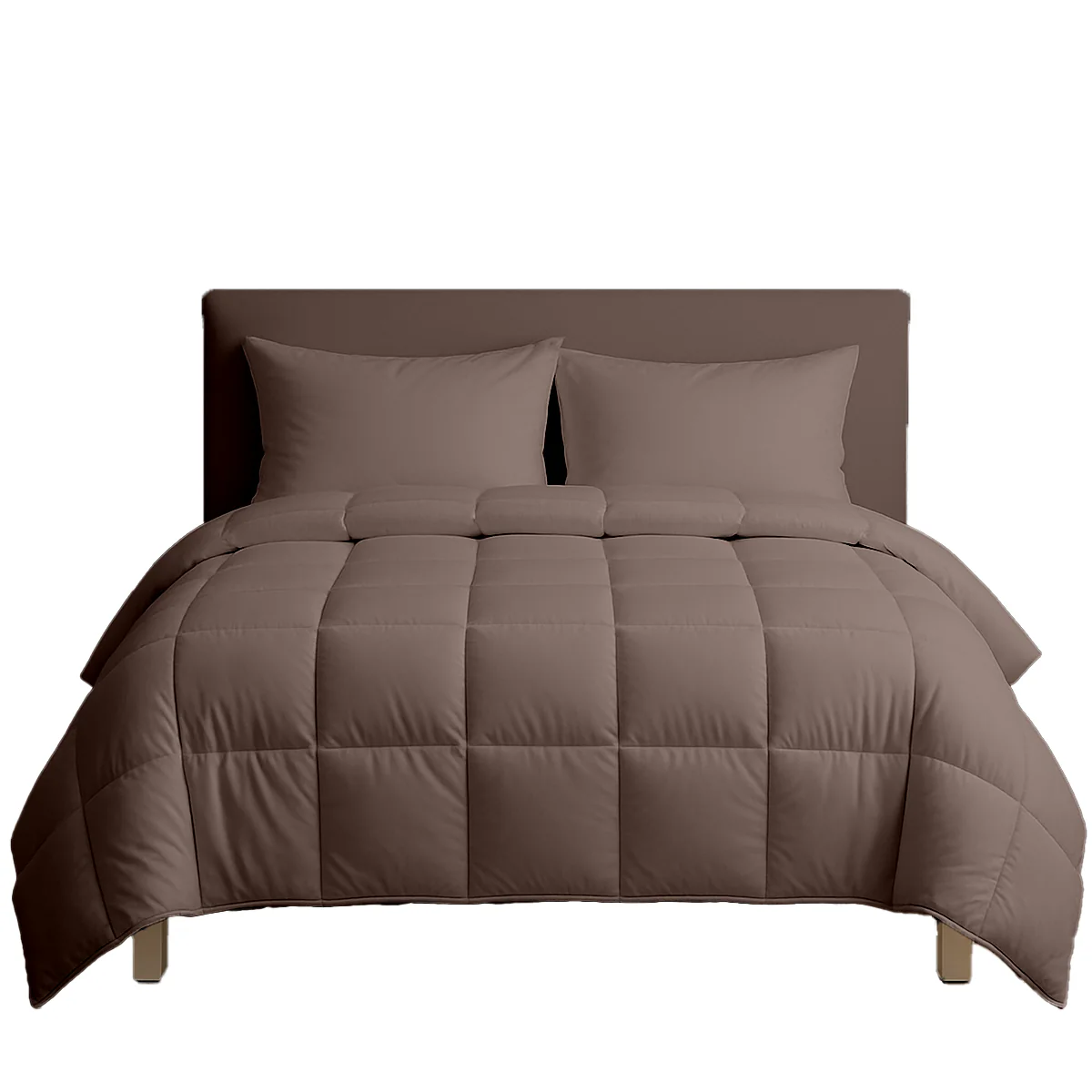 Down Alt Comforter Solids - Taupe - Image 4