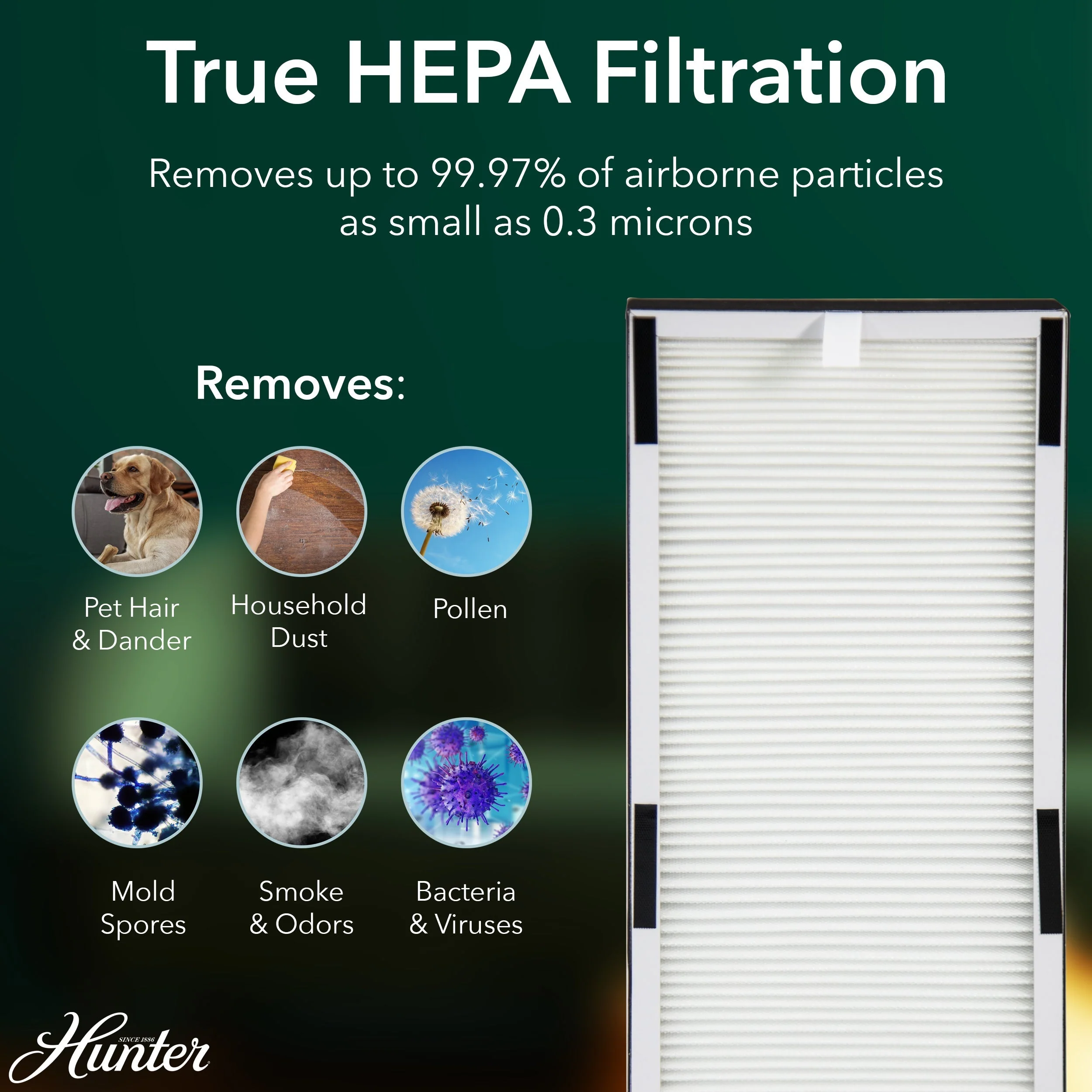 Hunter HP600 Large Tower HEPA Air Purifier - Image 4