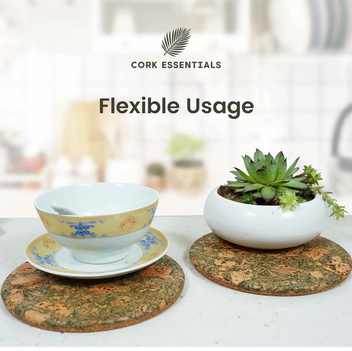 Round Trivets Olive Textured Set of 4 - Image 3